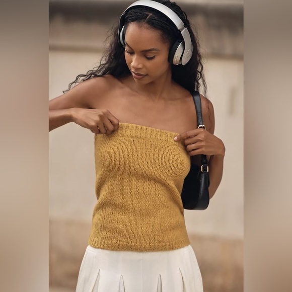 Anthropologie Tops - Anthropologie Flat White Tube Top Sweater